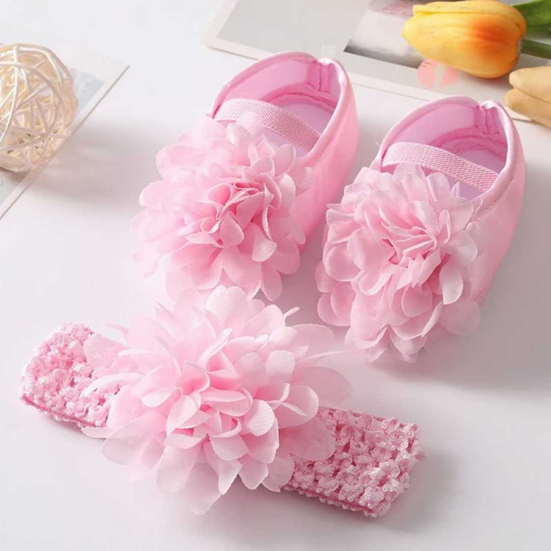 Baby,Flower,Shoes,&,Headband,